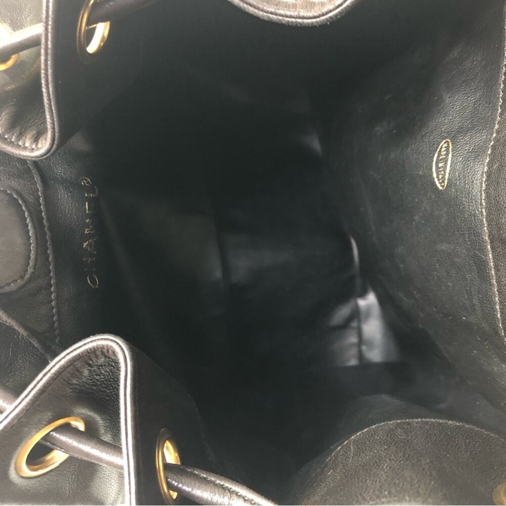 Chanel Gabrielle Lambskin CC Drawstring Dark Brown Backpack Bag - Picture 10 of 10